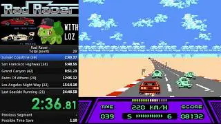 Rad Racer (NES) Speedrun 24:29.01 with 67,659 Points (OLD)