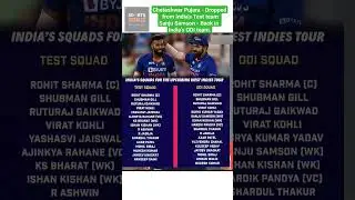 Indian Test and ODI Squads for the tour of West Indies 2023 