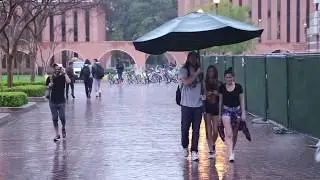 Making Strangers' Days with a Giant Starbucks Umbrella!