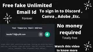 How to make Fake email ID||Sign in to any website without real Email ID|| #Fakeemailid #TempMail