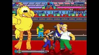 MUGEN Fight - Noel Vermillion & Super Big Bird vs. Homer Simpson & Luigi