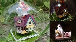 DIY Miniature House Floating in a Glass Ball with Working Lights