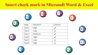 Insert check mark in word and excel