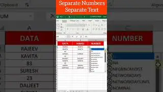 Separate Number from a single column | T formula N Formula