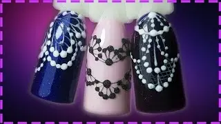 ❄3 варианта  кружева на ногтях❄ Гель лаки UNO❄