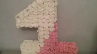 МК: Единичка 3D из салфеток. Ones of 3D tissue.