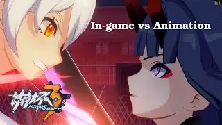 HI3 Kiana VS Mei In game and Animation Comparison