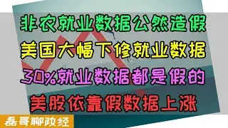 公然造假！美国非农就业数据虚报30%，美劳工统计局下修30%就业数据，经济前景从强劲增长变成不及预期，美国加息美股上涨竟然依赖一个假数据