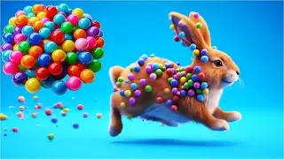 Colors Balls 😁🐱 Cat 🔴🟠🟡🟢🔵🟣 with Balls! Uh oh! Catch that Colors balls videos! cat, kitten.