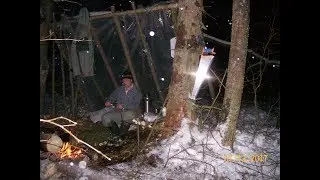 Зимний поход без палатки, ночь в шалаше.