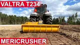 Трактор VALTRA T234 c финским ротоватором MERICRUSHER MJS-241STG , расчистка с заглублением до 30см