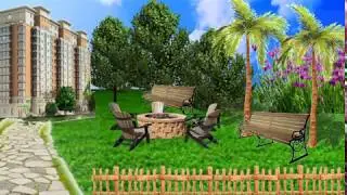 Green screen background garden flower animation effects video