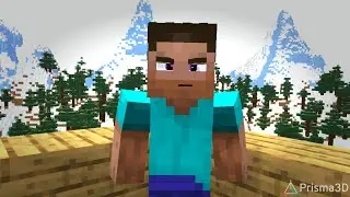 Re-animated the "I AM STEVE" scene from Minecraft Movie trailer in Prisma3D