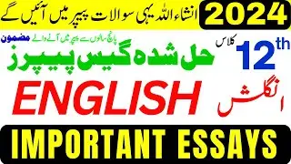 12th Class English Important Essay Guess Paper 2024 - 2nd Year English Important Essays 2024