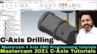 Mastercam 2021 C-Axis programming in mastercam lathe (Turning) tutorial | 