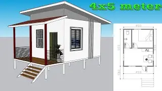 4x5 meters Design With Veranda Full Plan