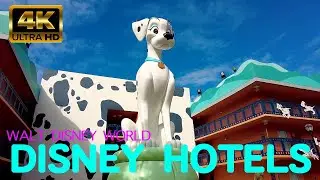 4K Disney Hotels at Walt Disney World, Orlando Florida USA