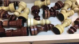 Шахматы обиходные лакированные с доской