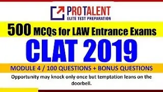 500 Very Important MCQs For LAW Entrance - Part 4 (100Q Discussion) by ProTalent  