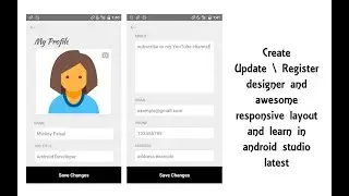 Create Update or Register designer and awesome responsive layout and learn in android studio latest