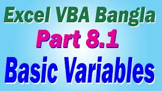 Excel VBA Bangla Part 8.1 - Basic Variables