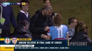 Melbourne City player scores, then Proposed to In Celebration