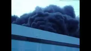 Пожар на заводе в Новомосковске Видео 2