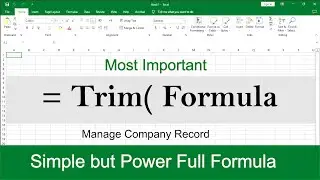 How to use Trim function in excel