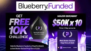Blueberry Funded FREE 10k Account 😱 100% Guaranteed & 5×50K Prime Challenge Account