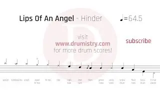 Hinder - Lips Of An Angel Drum Score