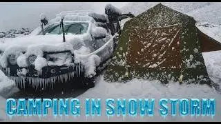 Stranded!  Winter Camping In Snow Storm With Car Tent
