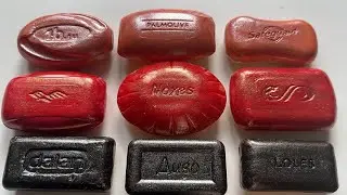 ASMR cutting of dry soap coated with varnish 🧡❤️🖤