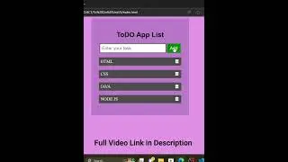 Todo List in Javascript #shorts #short #shortsyoutube #shortsviral #viralvideo #video