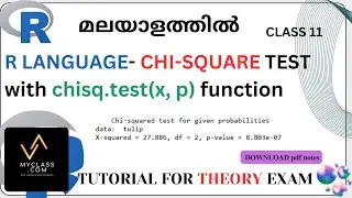 R TUTORIAL 11-CHI-SQUARE TEST with chisq.test(x, p) function (മലയാളത്തിൽ)