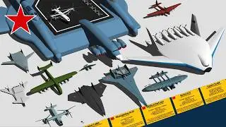 Crazy Soviet Union Aircraft Type & Size Comparison 3D