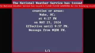 EAS Flash Flood Warning for Wake County, NC