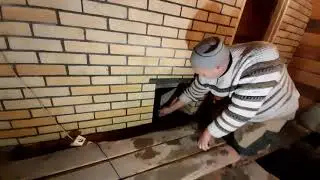 Перегородка в бане из кирпича + обкладка печи