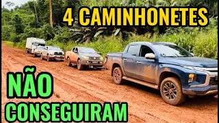 4 CAMINHONETES NÃO CONSEGUIRAM PUXAR O CAMINHÃO