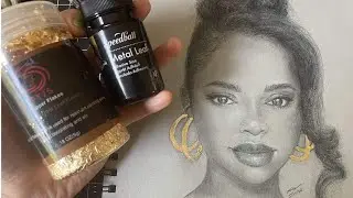 Apply gold leaf/flakes to your artwork