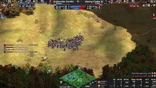 Batalla piqueros y monjes contra caballeros Age of Empires 2
