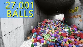 27,001 Balls VS Spider- Mans In the tunnel - Blender Animation - Cycles