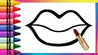 Drawing and coloring a Lips 💋💄✨️😍 Easy Lips drawing for kids #lips #lipsdrawing #mouth