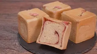 How to make a cute spring-like cube anpan [Recipe] [Bread making]