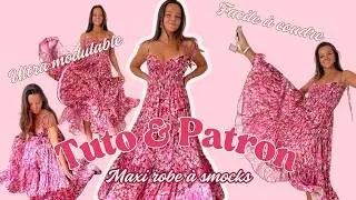 DIY MAXI Smocks Dress WITHOUT PATTERNS - Tutorial / Sewing Vlog