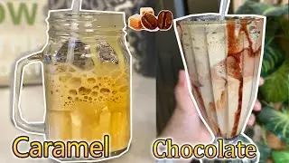 2 Homemade Cold Coffee recipes! Chocolate & Caramel! Coffee 2 Ways- best mocha recipe.