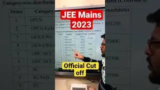 JEE Mains Official Cut off For JEE advance | # 