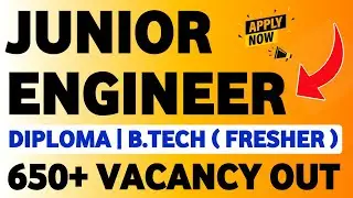 Junior Engineer Vacancy 2023 | Junior Engineer Recruitment 2023 | Junior Engineer Jobs 2023 | JE 🎉🎊