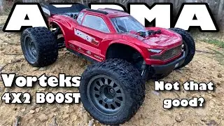 ARRMA Vorteks 4X2 Boost Mega550 - Unboxing, Speed Run and Backyard Bash