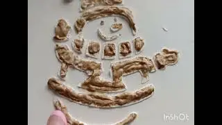 трафареты из фикс-прайс+шпаклевка.#