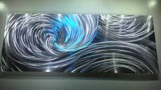Modern Metal art 3D aluminum sculpture wall decor LED RGB Halogen light Artwork hand made by Lubo